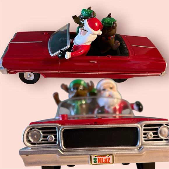 Gemmy Christmas Low Rider Red Impala Car Santa 2 Reindeer Animated Musical Works - Picture 2 of 10